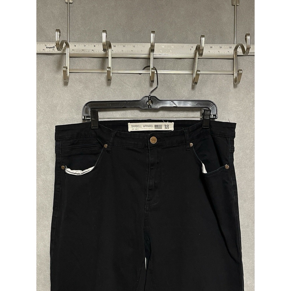 Barbell Apparel Pants Men 38x33 Black Athletic Fit 5-Pocket Chino Flat Casual